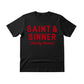 Saint & Sinner Christmas T-Shirt - PW228