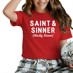 Saint & Sinner Christmas T-Shirt - PW228