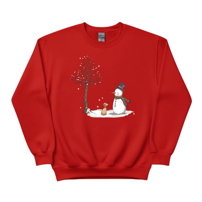 Cozy Christmas Snowman and Puppy Sweatshirt - PW246