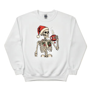 Jolly Bones A Skeleton's Festive Tea Break Christmas Sweatshirt - PW247