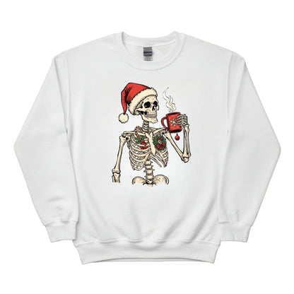 Jolly Bones A Skeleton's Festive Tea Break Christmas Sweatshirt - PW247