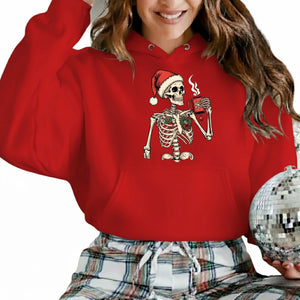 Jolly Bones A Skeleton's Festive Tea Break Christmas Hoodie - PW247