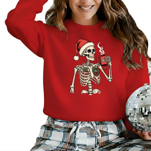 Jolly Bones A Skeleton's Festive Tea Break Christmas Sweatshirt - PW247