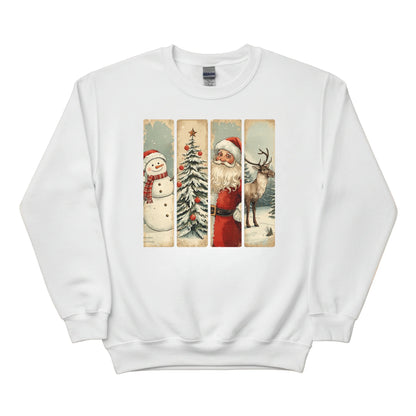 A Winter Wonderland Santa, the Deer, and the Christmas Tree Christmas Sweatshirt - PW256