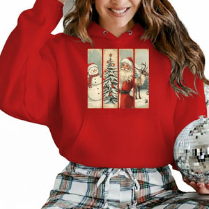 A Winter Wonderland: Santa, the Deer, and the Christmas Tree Christmas Hoodie - PW256