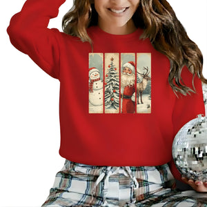 A Winter Wonderland: Santa, the Deer, and the Christmas Tree Christmas Sweatshirt - PW256