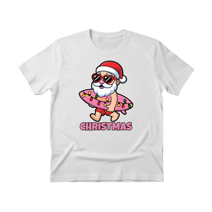 Santas Summer Break Beach Bat and Holiday Cheer Christmas T-Shirt - PW257
