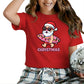 Santas Summer Break Beach Bat and Holiday Cheer Christmas T-Shirt - PW257