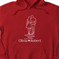 Step by Step Heart to Heart Valentine's Day Couple Name Personalised Printed Hoodie PW312