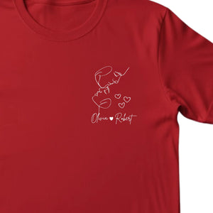 Waddle Wonder Valentine's Day Couple Name Personalise Printed T-Shirt PW316