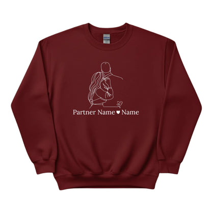 Wrapped in Each Other's Arms Forever Valentine's Day Couple Name Personalised Printed Sweatshirt PW317