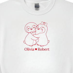 Nature's Tender Moment Couple Name Personalised Printed Sweatshirt PW318