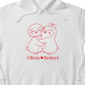 Nature's Tender Moment Couple Name Personalised Printed Hoodie PW318