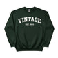 Vintage EST. Personalised Year Printed Birthday Sweatshirt - PW403
