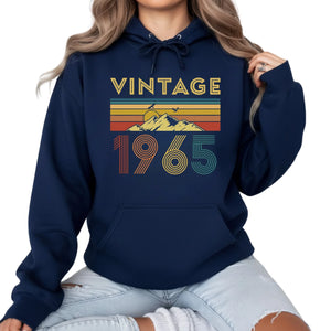 Vintage 1965 Printed Birthday Hoodie - PW405
