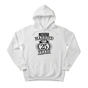 Just Married for 25 Years Silver Jubilee Printed Hoodie - PW407