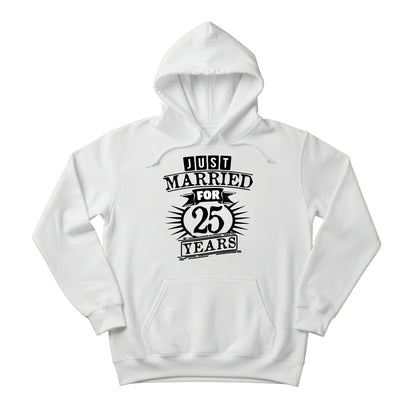 Just Married for 25 Years Silver Jubilee Printed Hoodie - PW407