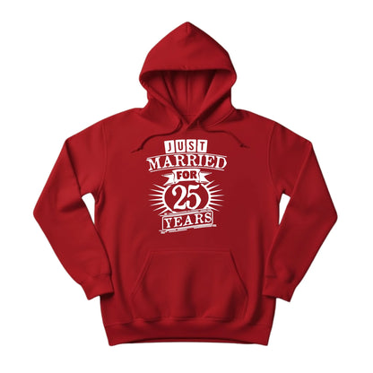 Just Married for 25 Years Silver Jubilee Printed Hoodie - PW407