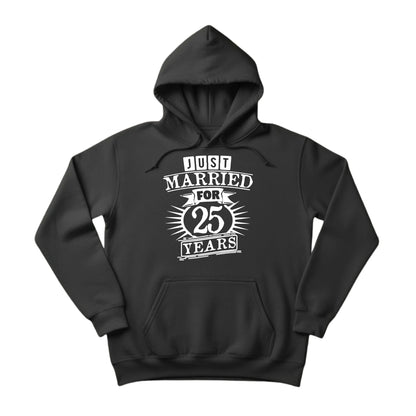 Just Married for 25 Years Silver Jubilee Printed Hoodie - PW407