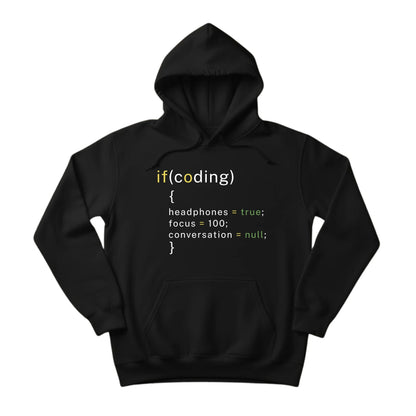 If (Coding) Mindset Printed Hoodie - PW408