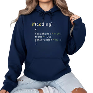 If (Coding) Mindset Printed Hoodie - PW408