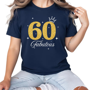60 Fabulous Printed Birthday T-Shirt - PW410