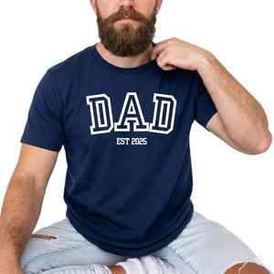 Dad EST Year Personalised Printed T-Shirt - PW413