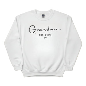 Grandma Est Year Personalised Printed Sweatshirt - PW415
