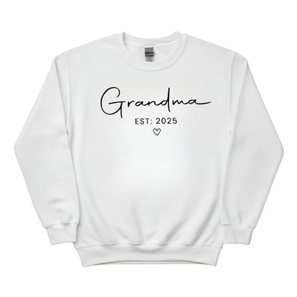 Grandma Est Year Personalised Printed Sweatshirt - PW415