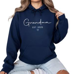 Grandma Est Year Personalised Printed Hoodie - PW415