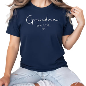 Grandma Est Year Personalised Printed T-Shirt - PW415