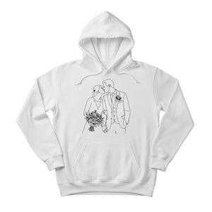 A Promise Sealed with Love Personalised Image Sketch Printed Hoodie PW419