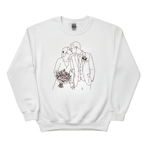 A Promise Sealed with Love Personalised Image Sketch Printed Sweatshirt - PW419