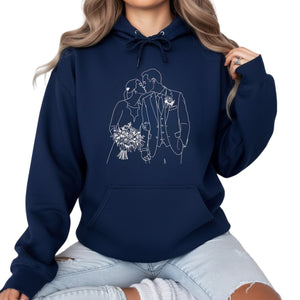 A Promise Sealed with Love Personalised Image Sketch Printed Hoodie PW419