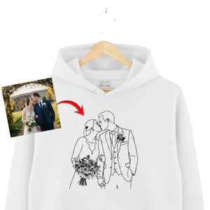 A Promise Sealed with Love Personalised Image Sketch Printed Hoodie PW419