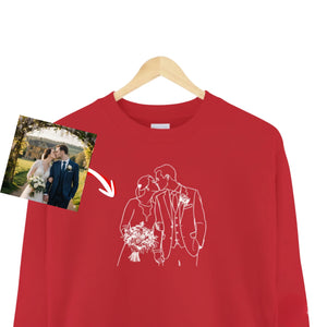 A Promise Sealed with Love Personalised Image Sketch Printed Sweatshirt - PW419