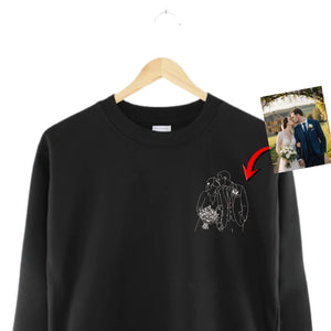 A Promise with Love Personalised Image Sketch Printed Sweatshirt - PW420