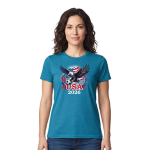 Patriotic Eagle Design USA 2026 Football Printed Unisex Tshirt