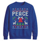 Peace Reindeer And Bell Christmas Unisex Sweatshirt