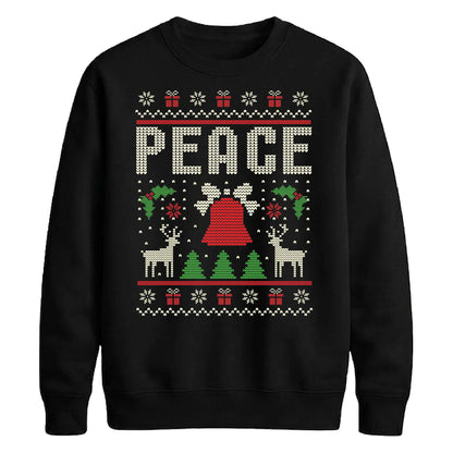 Peace Reindeer And Bell Christmas Unisex Sweatshirt