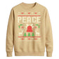 Peace Reindeer And Bell Christmas Unisex Sweatshirt