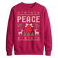 Peace Reindeer And Bell Christmas Unisex Sweatshirt