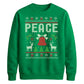 Peace Reindeer And Bell Christmas Unisex Sweatshirt