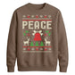 Peace Reindeer And Bell Christmas Unisex Sweatshirt
