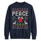 Peace Reindeer And Bell Christmas Unisex Sweatshirt