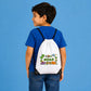 Personalised Dinosaur Kids String Bag with Custom Name