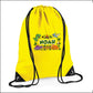 Personalised Dinosaur Kids String Bag with Custom Name