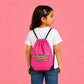 Personalised Dinosaur Kids String Bag with Custom Name