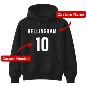 Personalised Football Player Name & Number Printed Unisex Hoodie