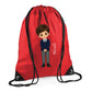 Personalised Kids String Bag with Custom Name School Boy Design